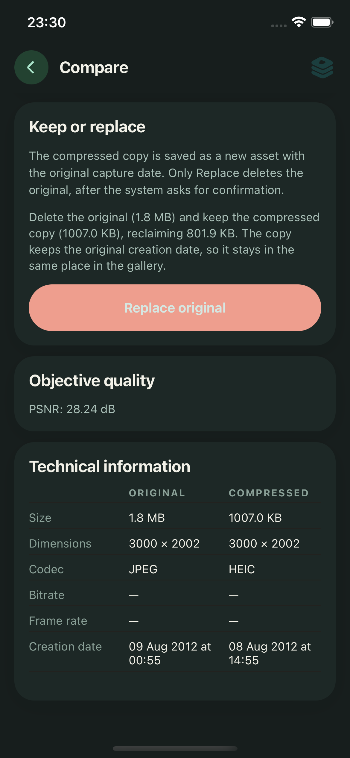 Sqizzi results screen placeholder